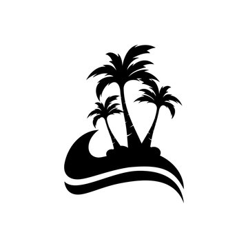 palm coconut tree logo icon