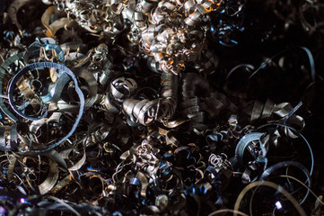  texture of metal shavings of different types of metal