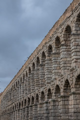 Fototapeta premium The awe-inspiring and perfectly preserved Roman aqueduct of Segovia, Castile-Leon, Spain