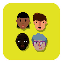 Flat design faces