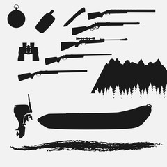 A set of items for an active lifestyle. For hunting and hiking in nature in a good company of like-minded people.