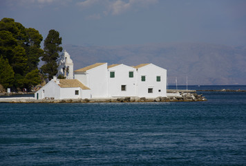 Fototapeta na wymiar old monastery Vlacherna, Kanoni, Corfu (Greece, Ionian Islands)