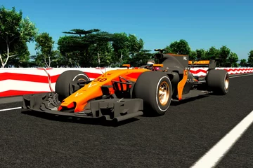 Poster Het beeld van sportwagen F1 3D illustratie © Sergey Drozdov
