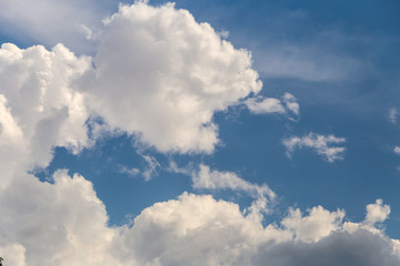 Naklejka na ściany i meble Blue Sky background with white clouds. Cloud and sky on daylight as a background