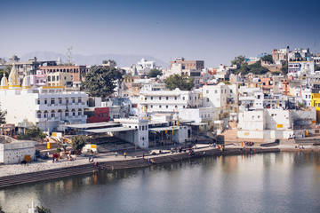 Fototapeta na wymiar View of the City of Pushkar, Rajasthan, India.