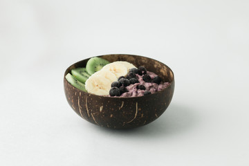 smoothie  bowl , bowl made from coconut shell