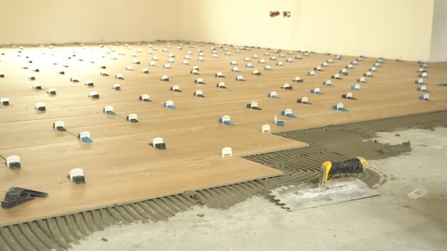 New tile floor home renovation project