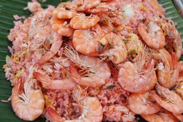 Shrimp fried rice with vegetables is delicious