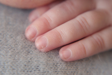 close up of a newborn's hand