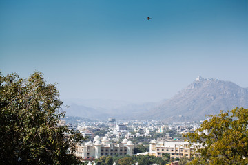 Aerial view of Udaipur city, India