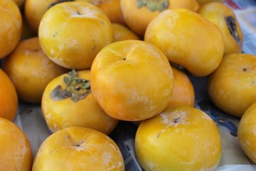 Persimmon fruit is delicious at street food