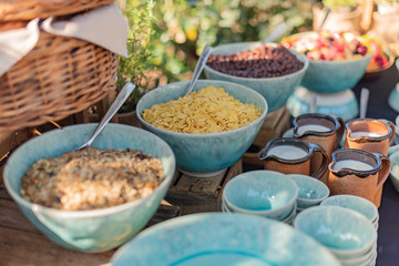 cereal and milk. Idea for breakfast