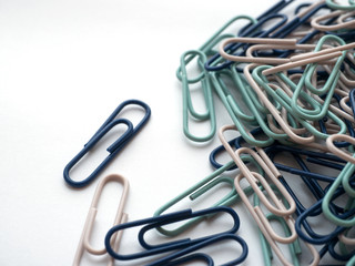 Pastel color paper clips.