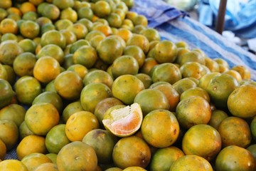 orange fruit is delicious at street food
