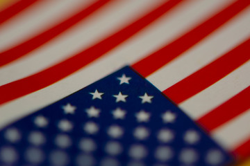 Flag of the United States of America paper. macro
