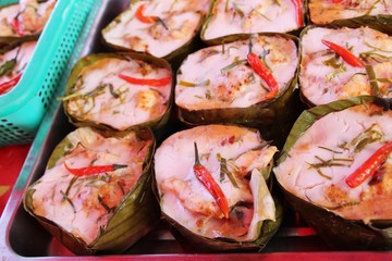 steamed fish with curry paste is delicious