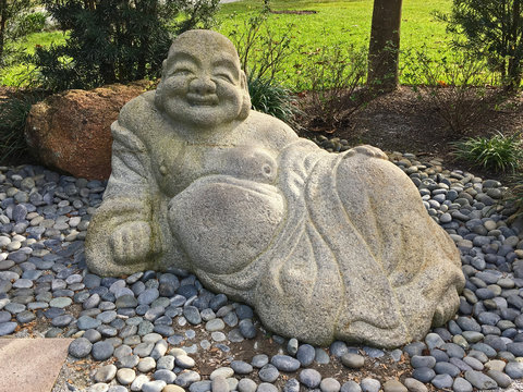Hotei statue in Japanese Garden