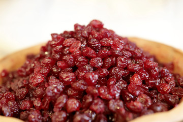 Candied cherries on plate