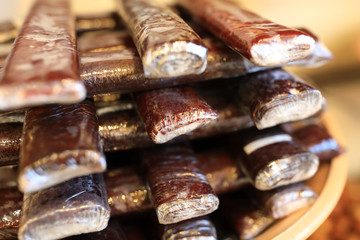 Stack of churchkhela