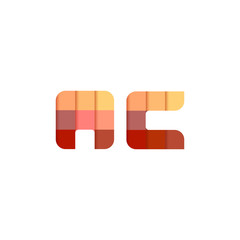 Initial Letters AC, A, C Square Pixel Logo Design Inspiration in Red Gradient Color for Media, Technology Brand Identity.
