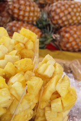 Fresh pineapple is delicious in street food