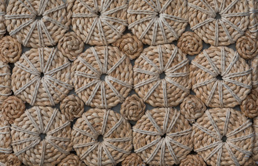 colored texture of the old wicker basket with abstract pattern