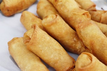 fried spring rolls traditional for appetizer food