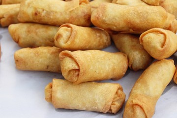 fried spring rolls traditional for appetizer food