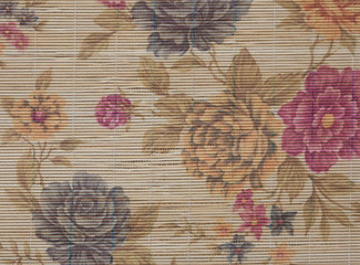 colorful bamboo woven floral pattern background