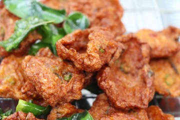 Fried corn cake is delicious at street food