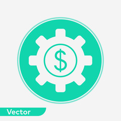 Money with gear vector icon sign symbol