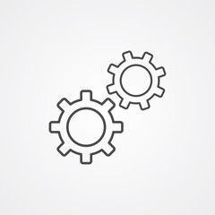 Fototapeta premium Gears vector icon sign symbol