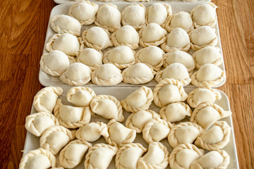 Plates with Carinthian noodles (Kärntner Nudeln) - ready for cooking