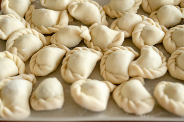 Plates with Carinthian noodles (Kärntner Nudeln) - ready for cooking