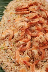 Shrimp fried rice with vegetables is delicious