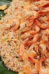 Shrimp fried rice with vegetables is delicious