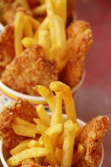 French fries and fried chicken nuggets delicious