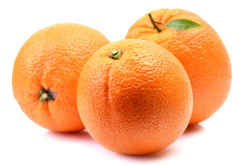 Orange fruit on white background