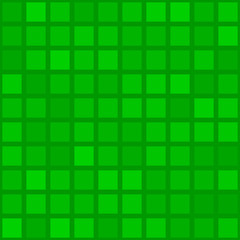 Abstract seamless pattern of big squares or pixels in green colors