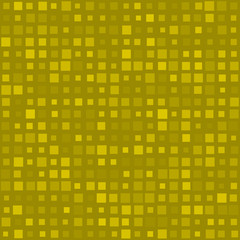 Abstract seamless pattern of small squares in various sizes or pixels in yellow colors