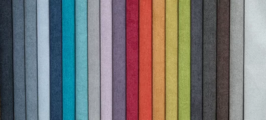 Zelfklevend Fotobehang set gekleurde meubelstoffen © serikbaib