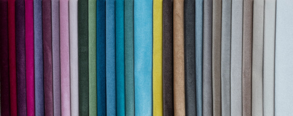 set of colored furniture fabrics
