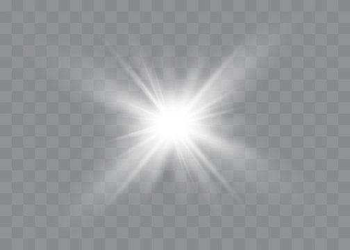 Glow light effect. Star burst with sparkles.Sun.