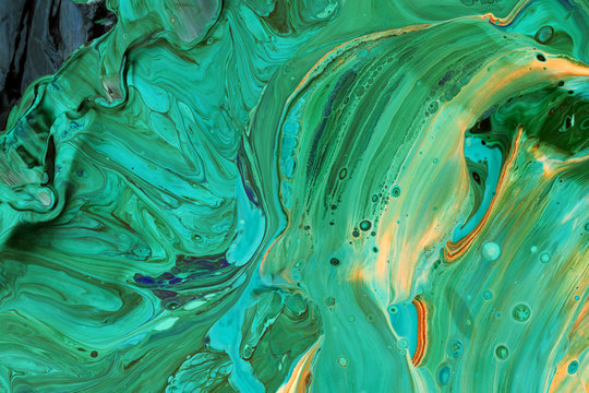 Abstraction of emerald green paint