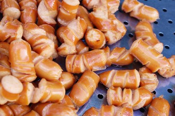 Fried sausage is delicious at street food