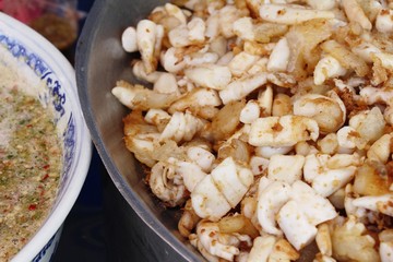 Grilled squid is delicious at street food