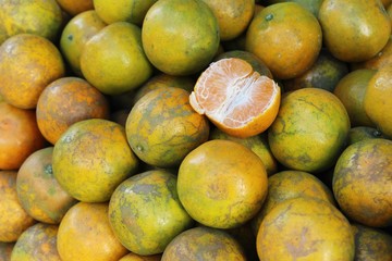 orange fruit is delicious at street food