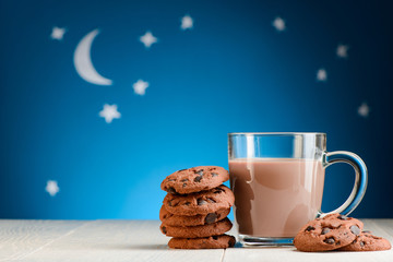 Chocolate cookies and cocoa