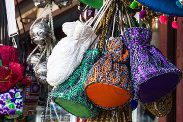 Ethnic Indian souvenirs in Oman market, Muscat