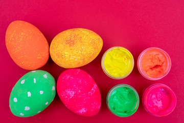 Multi-colored Easter eggs.